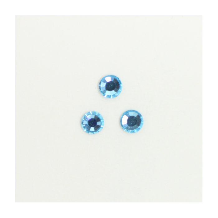 Perles à coller strassées 5mm bleu turquoise