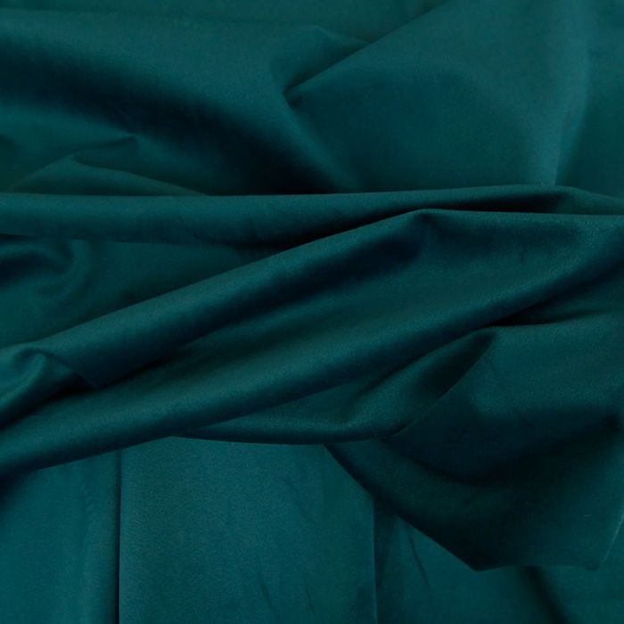 Tissu velours ras - vert forêt x 10 cm