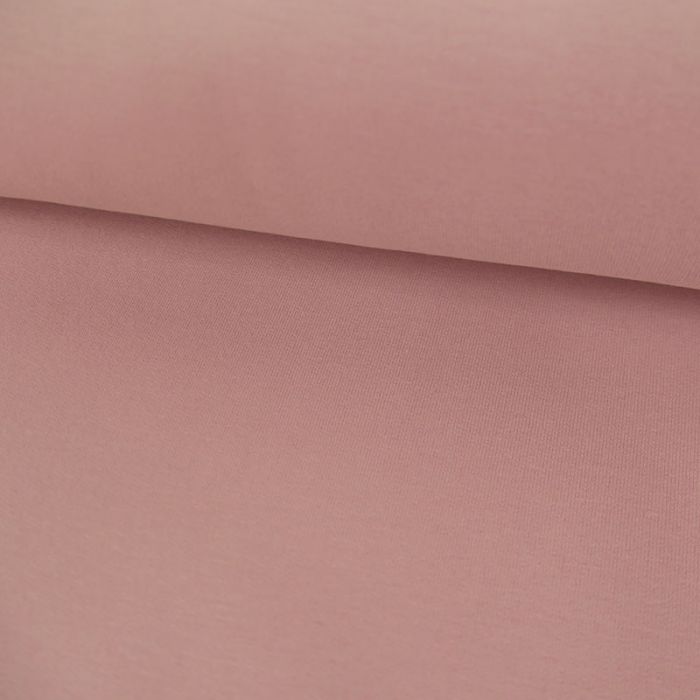 Tissu jersey sweat léger bio uni - rose x 10 cm