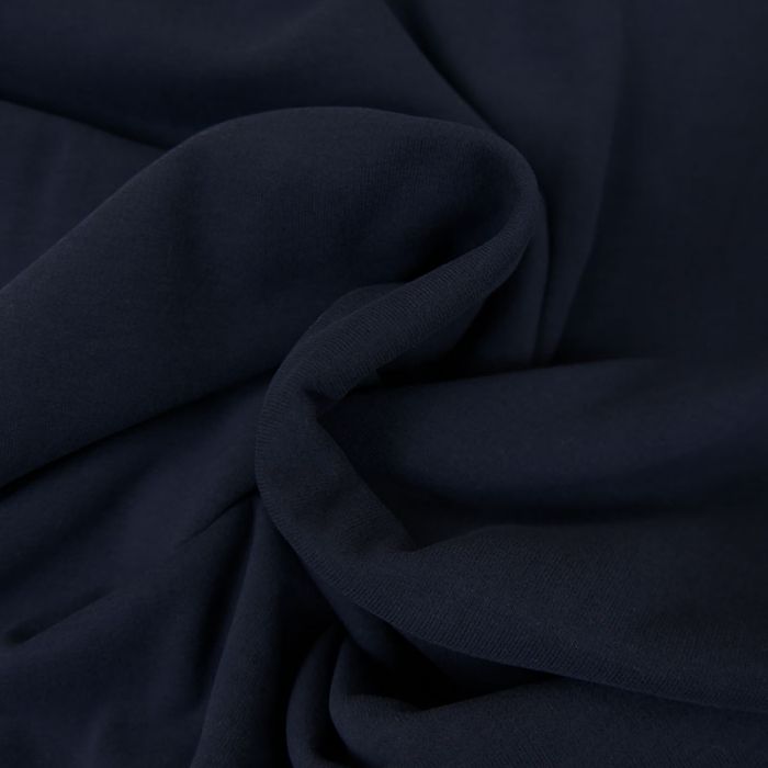 Tissu jersey sweat léger bio uni - bleu marine x 10 cm