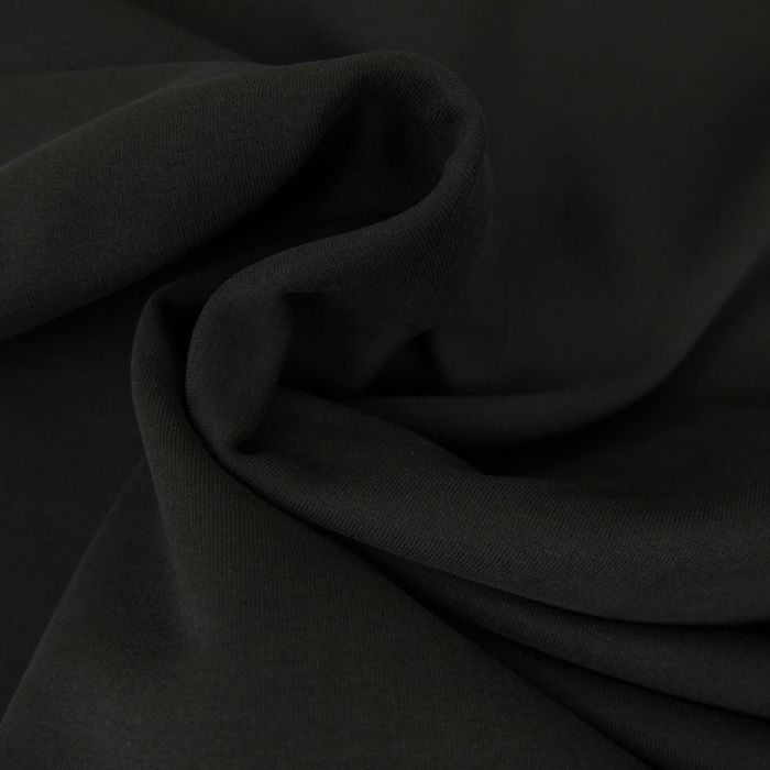 Tissu jersey sweat léger bio uni - noir x 10 cm