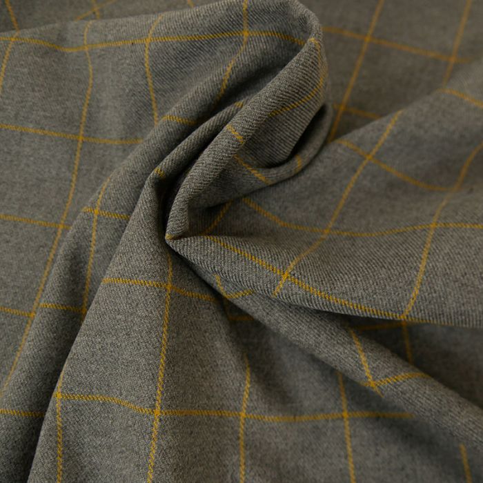 Tissu carreaux stretch - gris clair x 10 cm