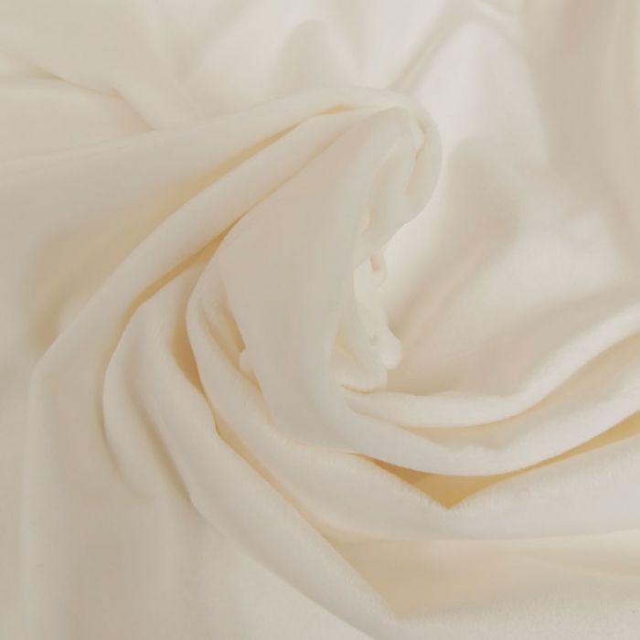 Tissu minky oeko-tex - blanc cassé x 10 cm
