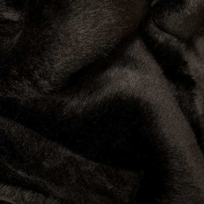 Tissu fausse fourrure - noir x 10 cm