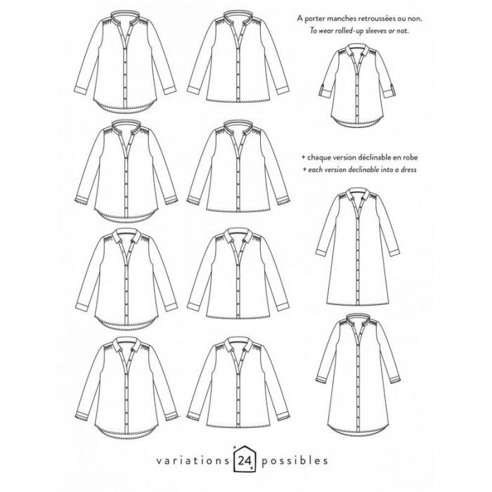 Azur - Patron Chemise / robe femme - Atelier Scammit