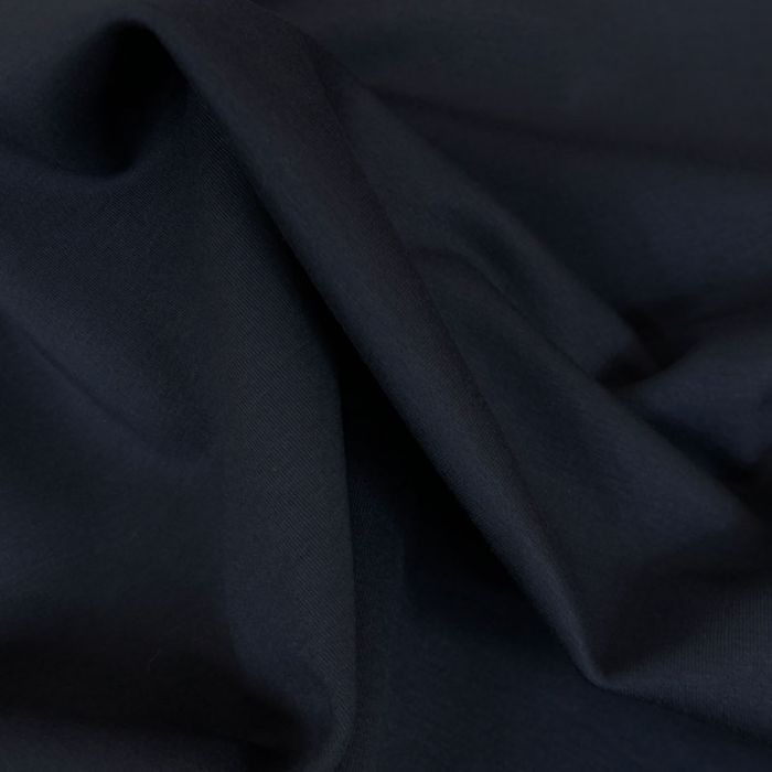 Tissu lainage cachemire scuba marine - noir x 10 cm