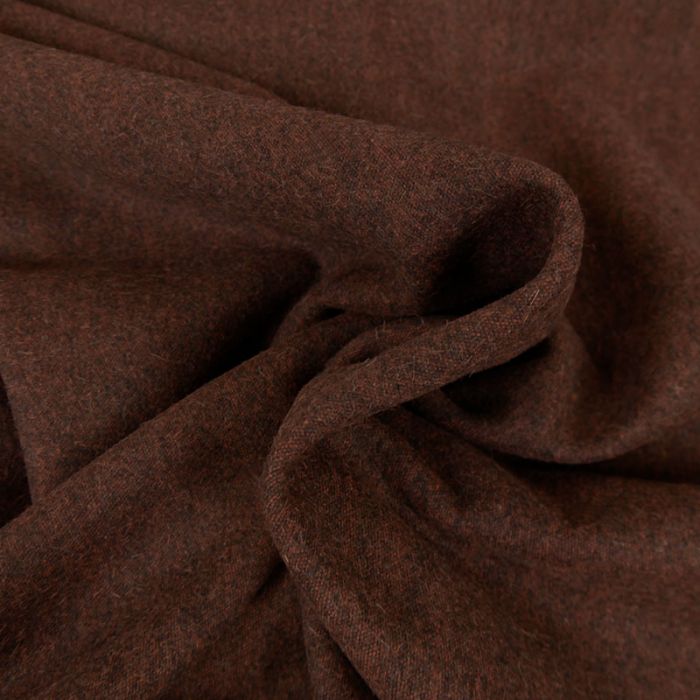 Tissu laine et Alpaga marron - orange x 10 cm