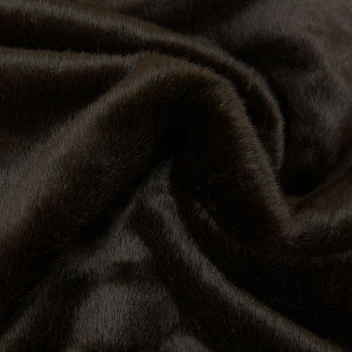 Tissu fausse fourrure - marron foncé x 10 cm