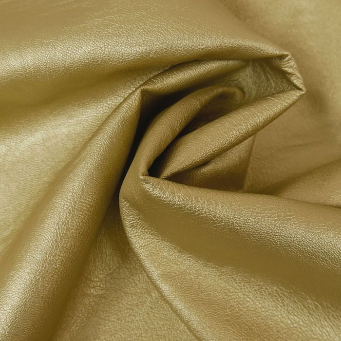 Tissu simili cuir souple - doré x 10 cm