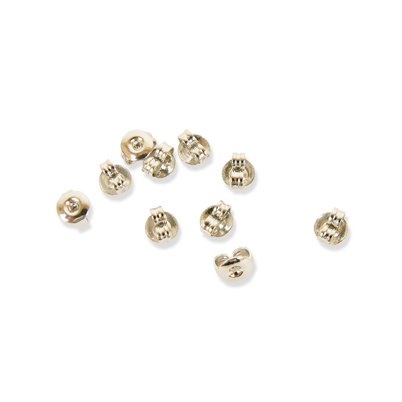 Lot De 100 Poussoirs à Clou D'oreilles – Acier Inoxydable – Dimensions 6x4,5x3,5 Mm – Pour Création Bijoux