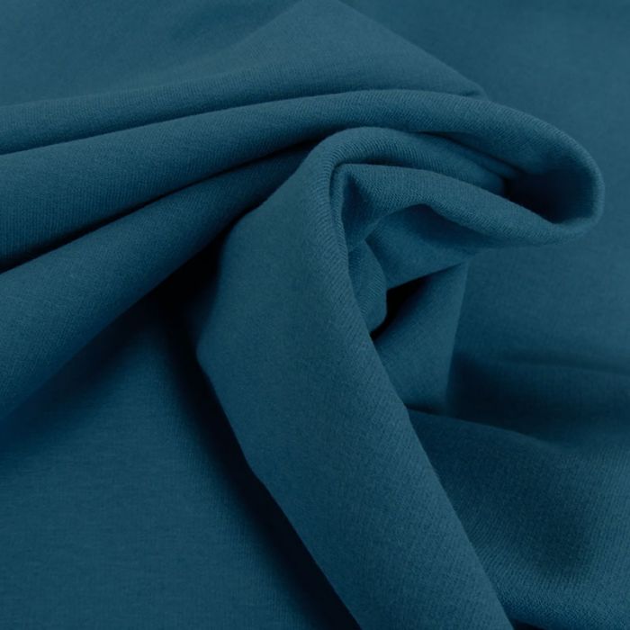 Tissu jersey bio uni - bleu turquoise x 10 cm