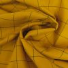 Tissu polyviscose carreaux - moutarde x 10 cm