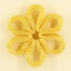 Pendentif résille plat fleur 36mm doré x1