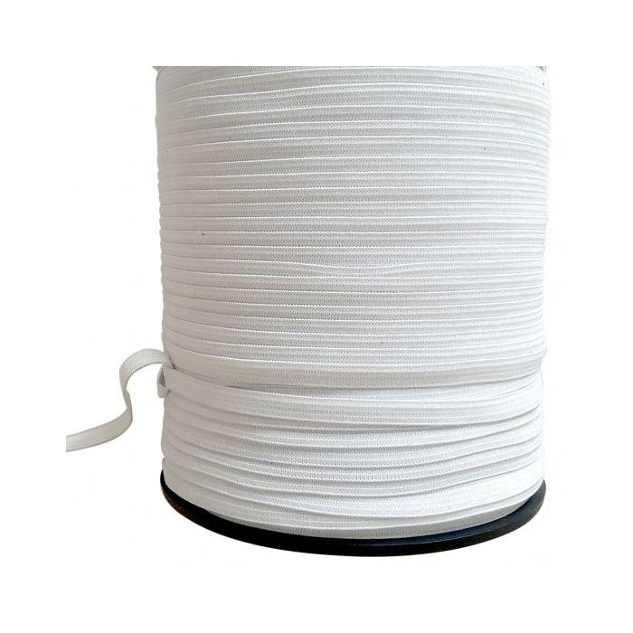 Élastique côtelé blanc 6 mm spécial masques x 5 m