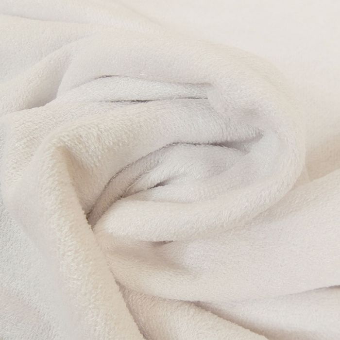 Tissu éponge bambou Oeko-Tex - blanc x 10 cm