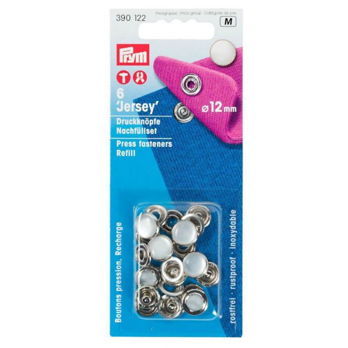 Recharge boutons pression nacre jersey 12 mm Prym
