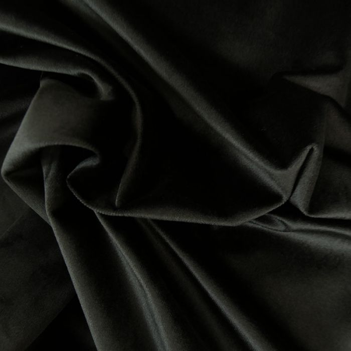 Tissu velours ras - noir x 10 cm