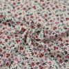 Tissu batiste coton feuilles - rose x 10 cm