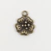 Breloque fleurs 16mm bronze x1