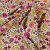 Tissu batiste coton fleurs - rose fuchsia x 10 cm