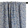 Tissu batiste coton fleurs bleues - blanc cassé x 10 cm