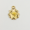 Breloque fleurs 16mm dorée x1