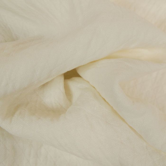 Tissu lin lavé texturé losange blanc - France Duval Stalla x 10 cm