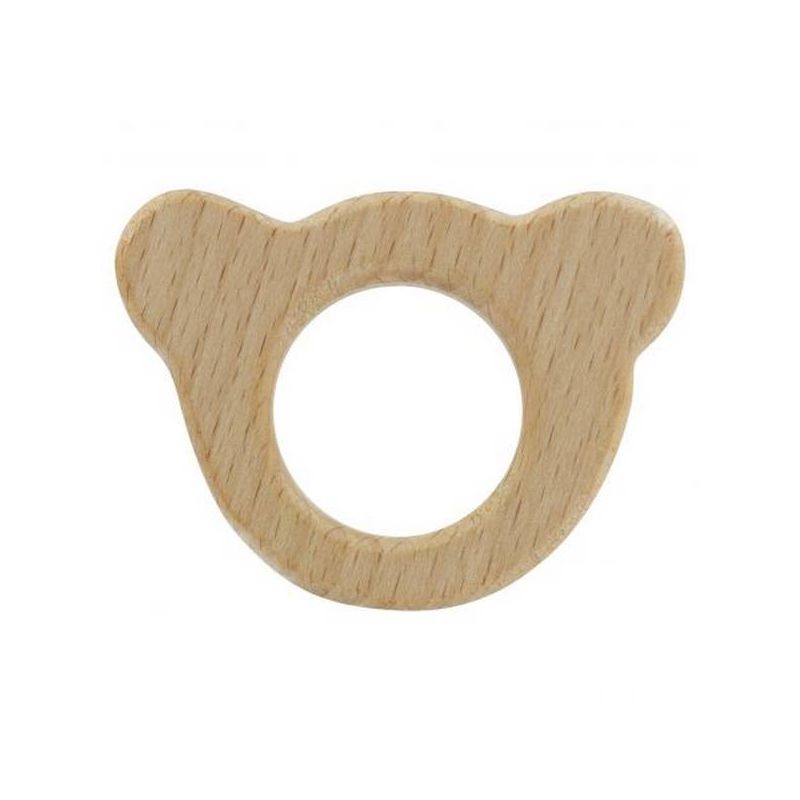 Demi anneau en bois de 100 mm avec trou, pour hochet bébé