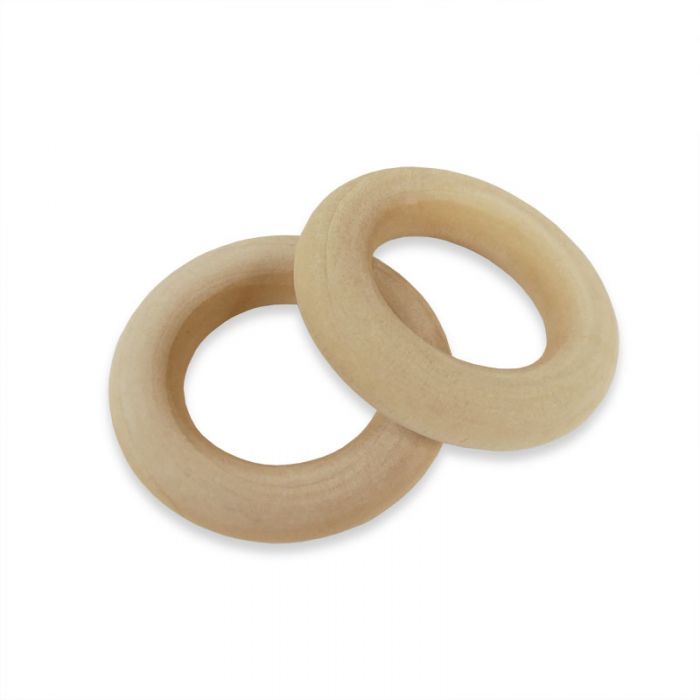 Anneaux de dentition rond en bois 45 mm x 2