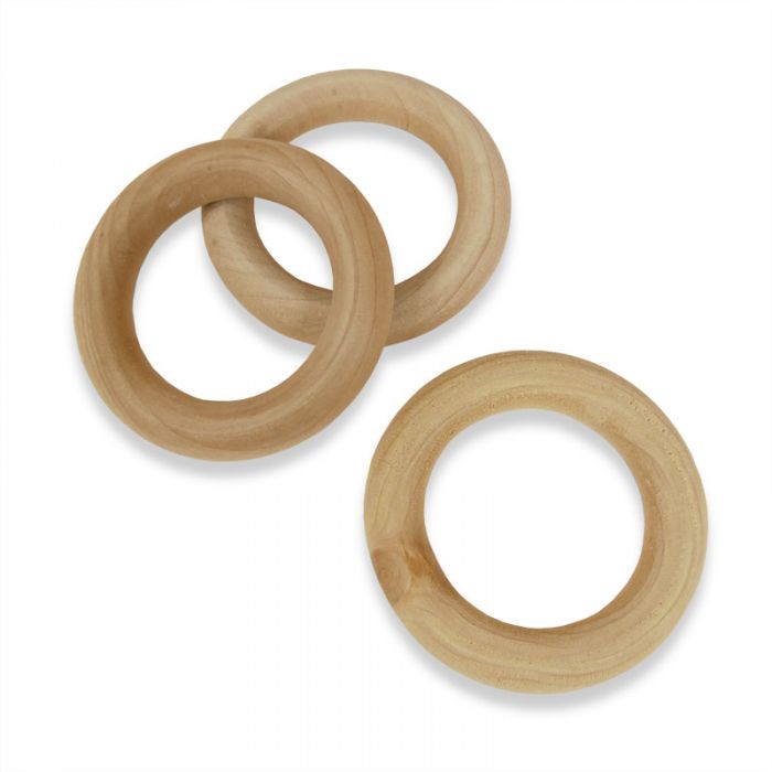 Anneaux de dentition rond en bois 55 mm x 2