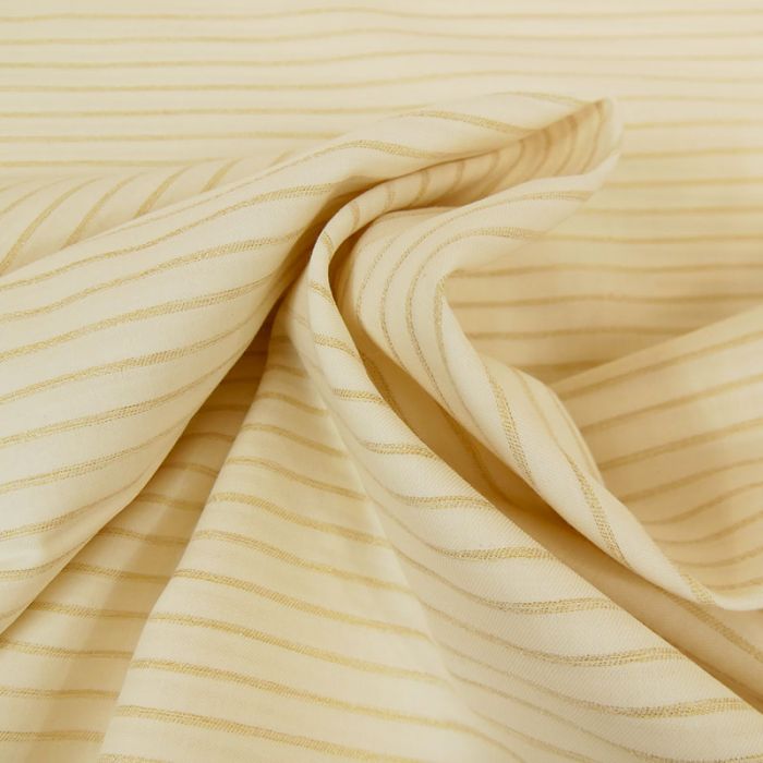 Tissu coton rayures lurex écru - France Duval Stalla x 10 cm