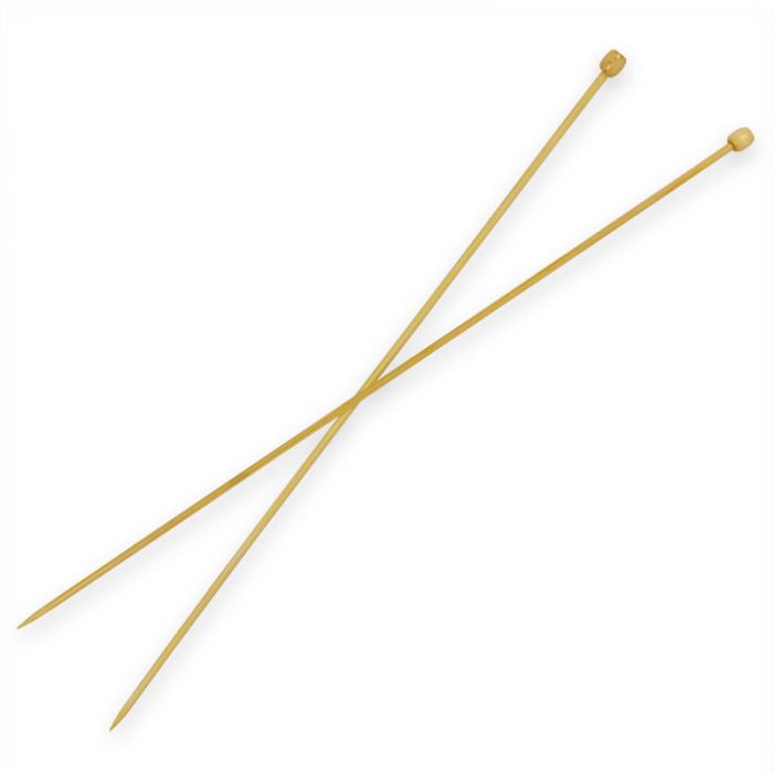 Aiguilles à tricoter droites en bambou 33 cm