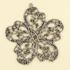 Pendentif fleur 55mm argent vieilli x1