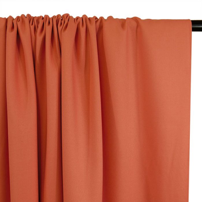 Tissu twill bambou polyester recyclé - corail x 10 cm