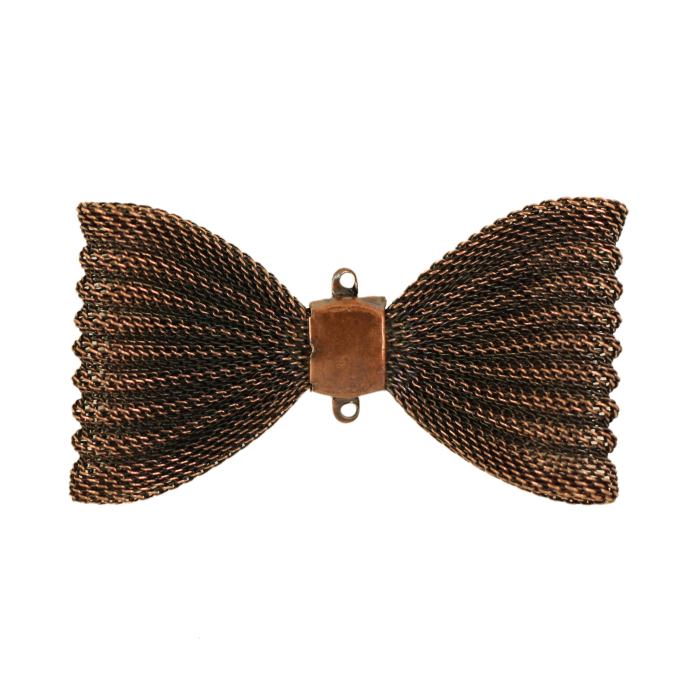 Pendentif résille noeud papillon 67mm cuivre x1