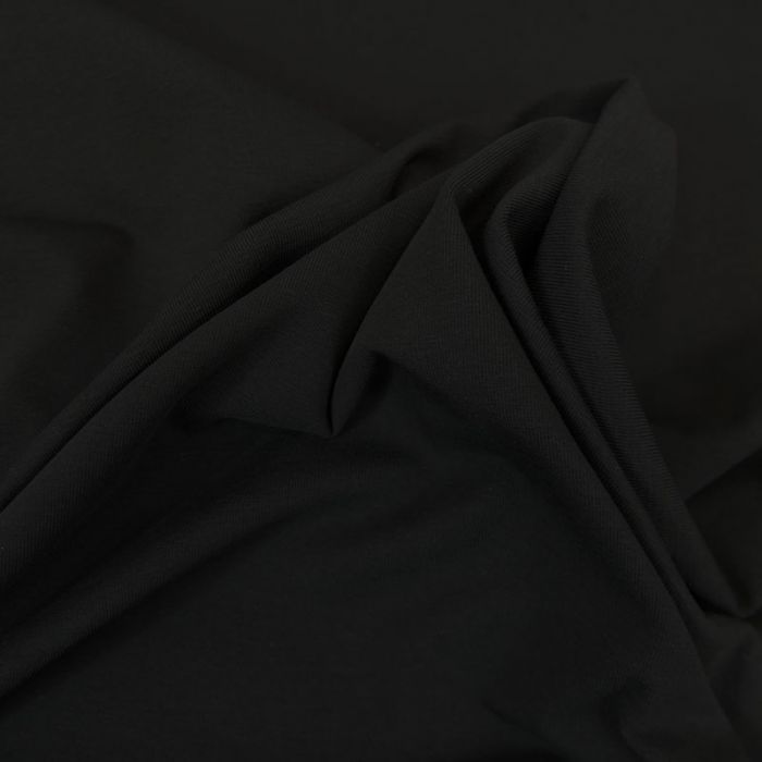 Tissu jersey coton bio uni - noir x 10cm