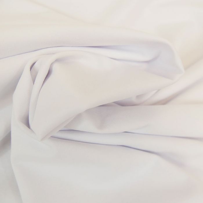 Tissu jersey coton bio uni - blanc x 10 cm