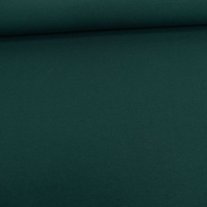 Tissu jersey coton bio uni - vert foncé x 10cm