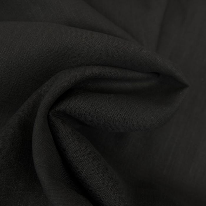 Tissu ramie Linen look - noir x 10cm