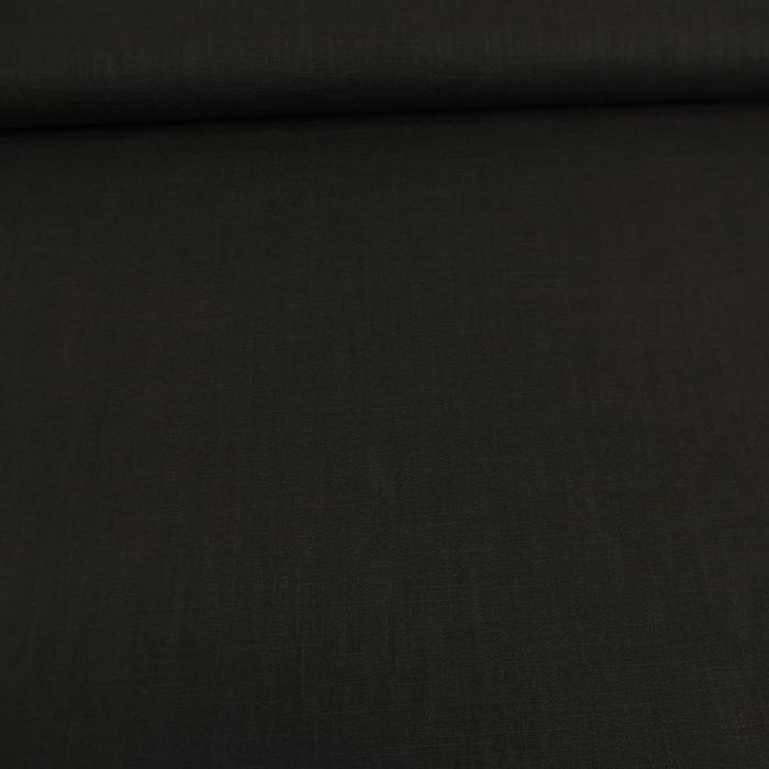 Tissu ramie effet lin - noir x 10cm