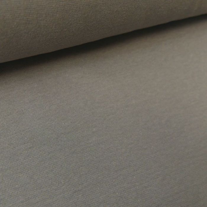 Tissu bord-côte bio uni tubulaire - gris x 10 cm