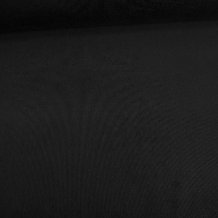 Tissu velours milleraies stretch  - noir x 10 cm