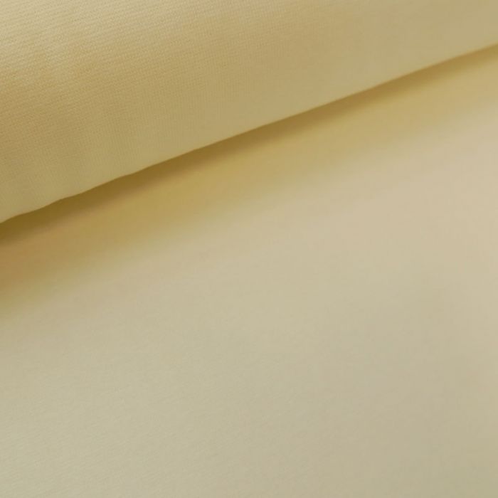 Tissu bord-côte bio uni tubulaire - écru x 10 cm