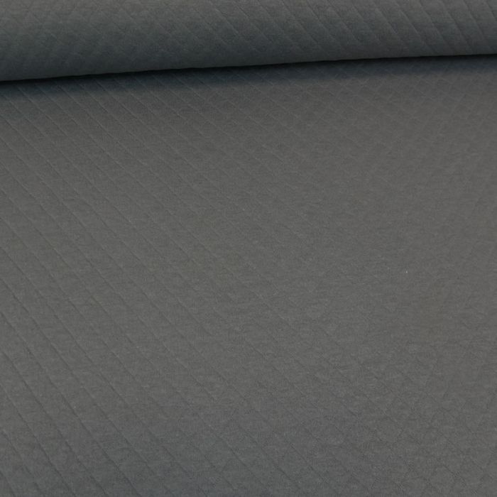 Jersey matelassé coton - gris x 10 cm