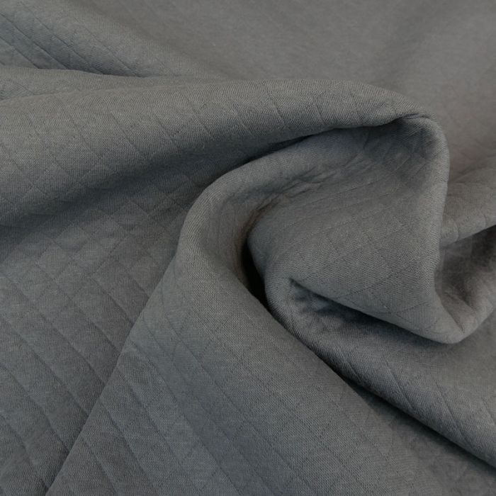 Jersey matelassé coton - gris x 10 cm