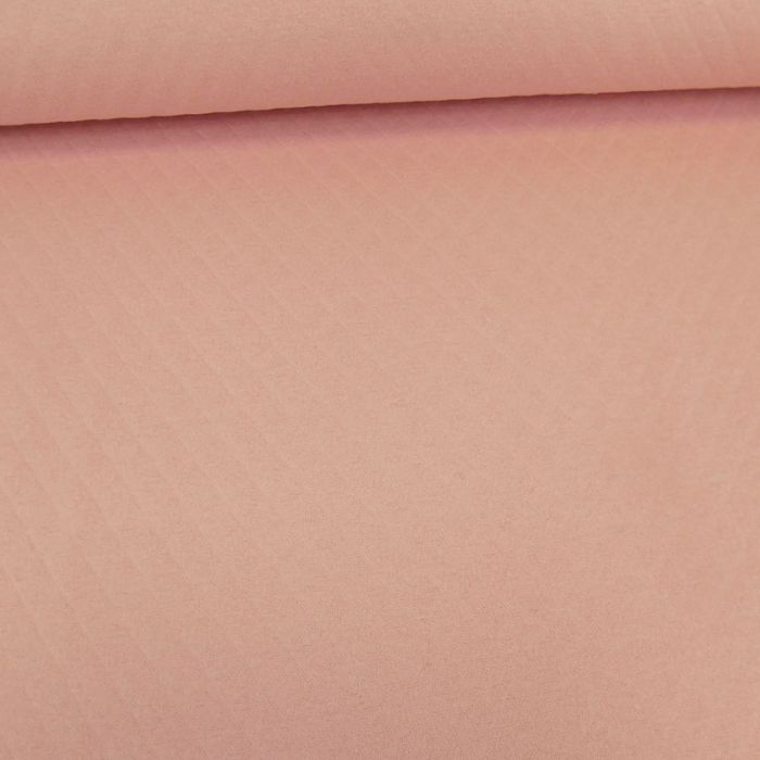 Jersey matelassé coton - rose x 10 cm