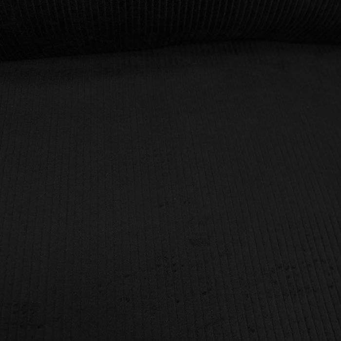 Tissu velours côtelé - noir x 10 cm