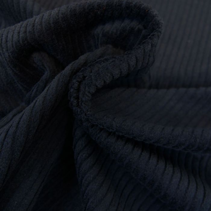 Tissu velours côtelé - bleu marine x 10 cm