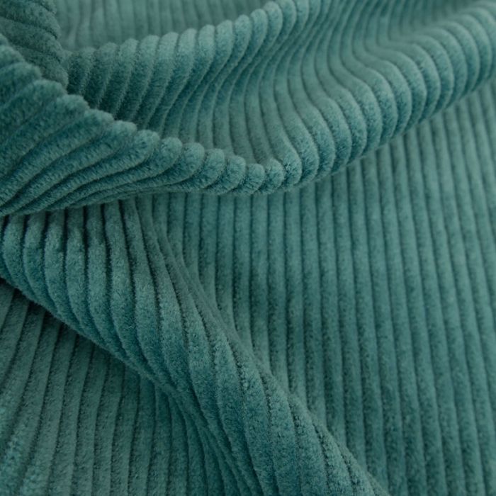 Tissu velours côtelé - bleu paon x 10 cm