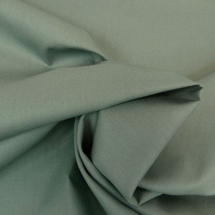 Tissu coton popeline bio - vert x 10 cm